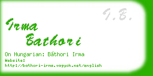 irma bathori business card